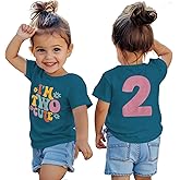 KEKEMI Birthday Shirt for Toddler Girl I’M Two Cute Birthday Girl T-Shirt 2T B-Day Party Outfit Short Sleeve Tee Tops Clothes