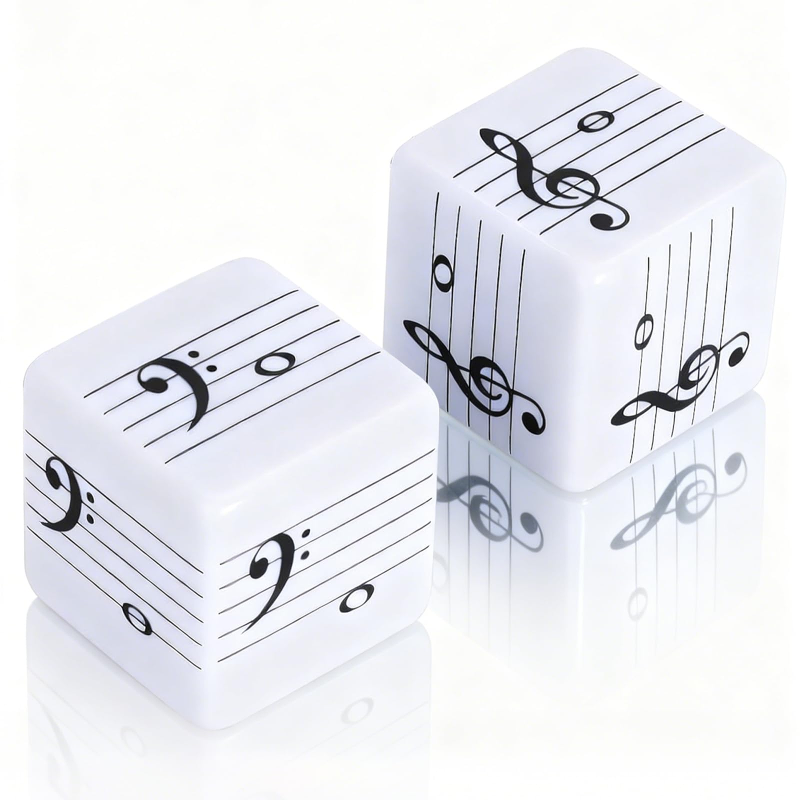 oyeftp Fun Five-Line Staff Music Note Dice for Theory Learning, Large 20mm Educational Dice Set, Includes Treble Clef & Bass Clef Dice for Classroom Music Games