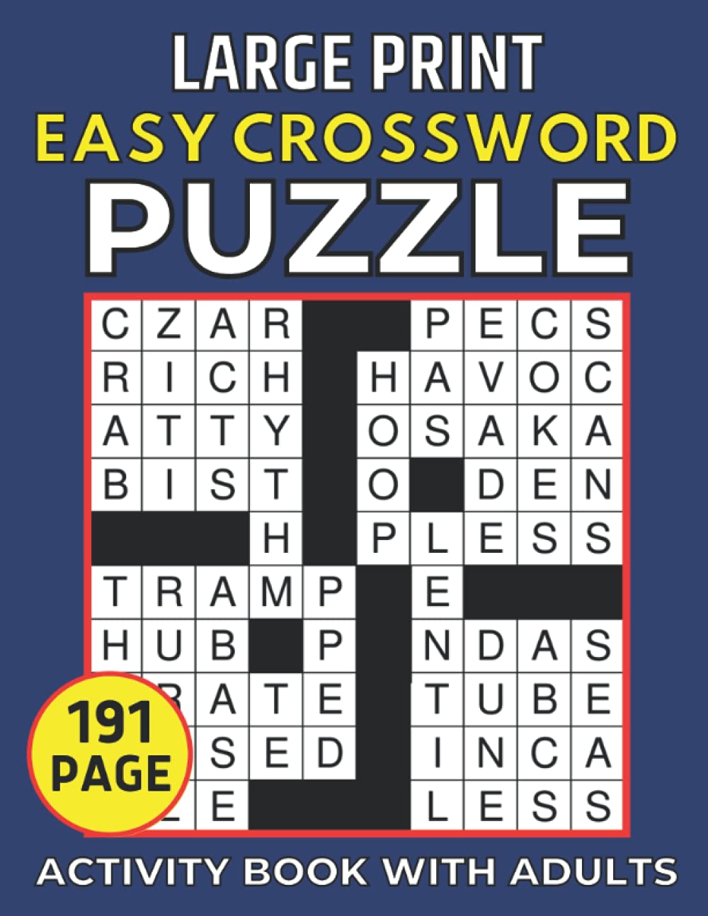 large print easy crossword puzzle activity book with adults 190 large print crossword puzzles for adults seniors robinson mary 9798488607644 amazon com books
