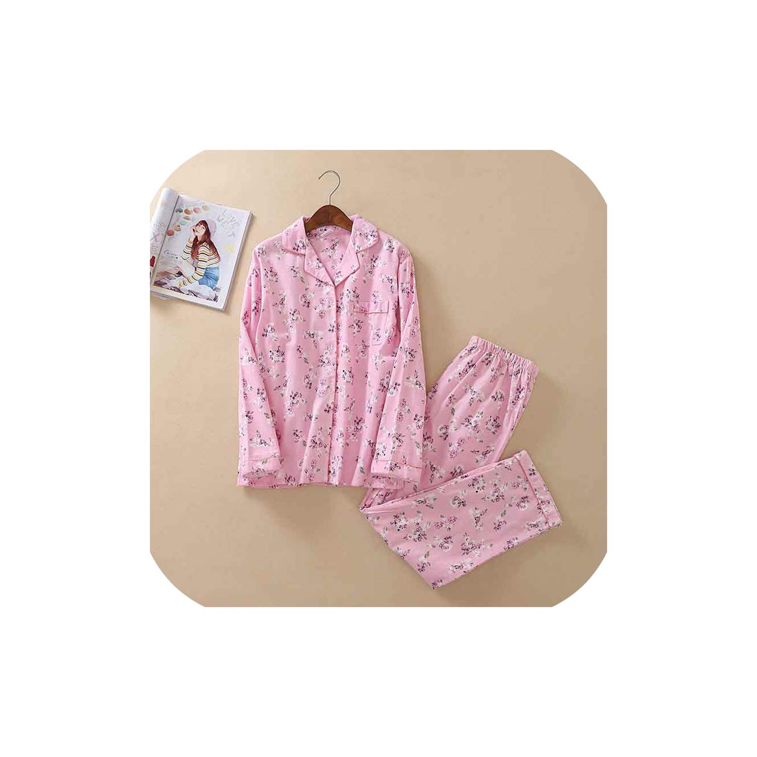 2019 New Pajamas Women Kawaii Pajamas Brushed Cotton Female Cute Night Suit Long Sleeve Sleepwear