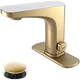 Bio Bidet Grove Touchless Bathroom Sink Faucet, Hands Free or Touch Activated, Gold Champagne
