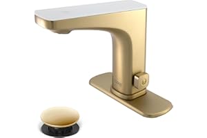 Bio Bidet Grove Touchless Bathroom Sink Faucet, Hands Free or Touch Activated, Gold Champagne