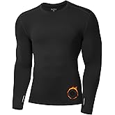 Moozava Mens Thermal Long Sleeve Shirt Fleece Lined Compression Base Layer Top Cold Weather Gear Hunting Athletic Undershirt