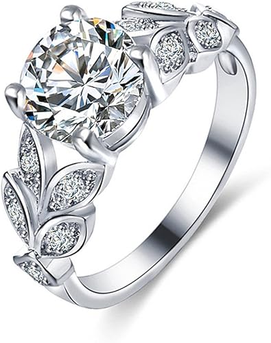 Amazon 結婚指輪 レディース 指輪 Lucaso リング 手飾り 大粒 きらきらデザイン シンプル 可愛い カジュアル 上品 高級感 人気 おしゃれ 人気 誕生日 記念日 バレンタインデー 婚約 母の日 彼女 奥様への大切なプレゼント 二次会 結婚式 披露会 シルバー 6 リング