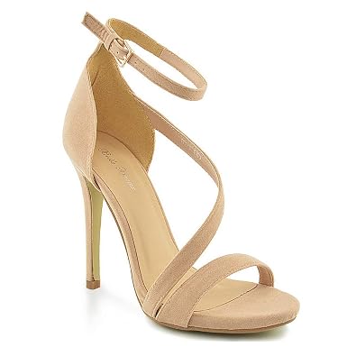 Womens Peep Toe Faux Suede Sandals 