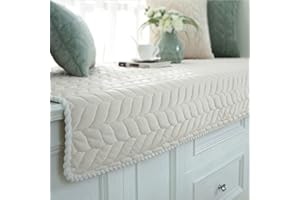 JeogYong Thick Plush Bay Window Mat Non-Slip Crystal Velvet Bay Window Cushion Pad, Modern Windowsill Bench Seat Cushion for Indoor Tatami Sofa Decor Home Bedroom Living Room