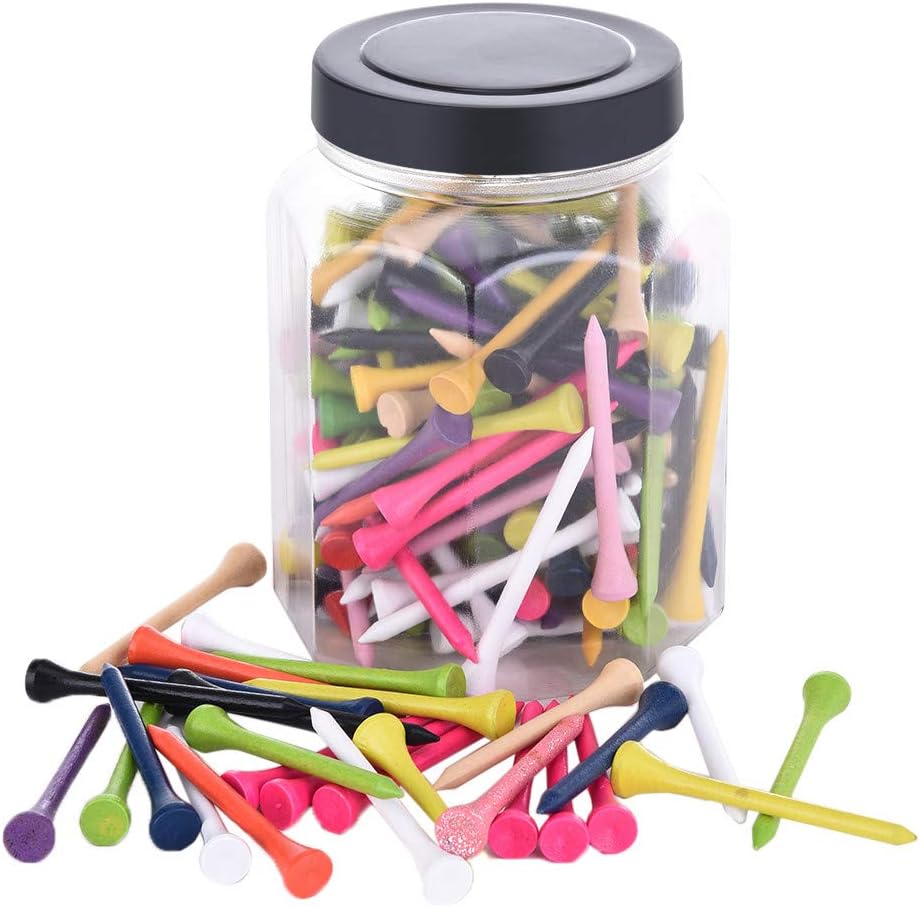 A New Wooden Colorful Golf tee 2.6inch Pack of 100