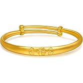 CHOW SANG SANG 999.9 24K Pure Gold Bangle Price-by-Weight 6.73g Gold | Chinese Gifting Collection Blessing F&uacute; Adjustable Bangle for Tiny Size 96784K