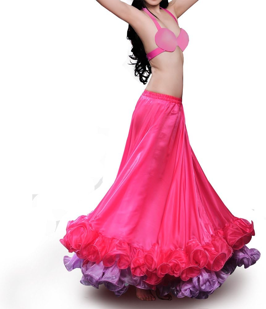 MUNAFIE Damen Satin Tanzrock - Bauchtanz Rock Für Performance