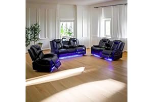 FUOROLA Lunacy Power Recliner Living Room Set with LED for Living Room, Dormitory, Guest House, Playroom, Airbnb,Apartment