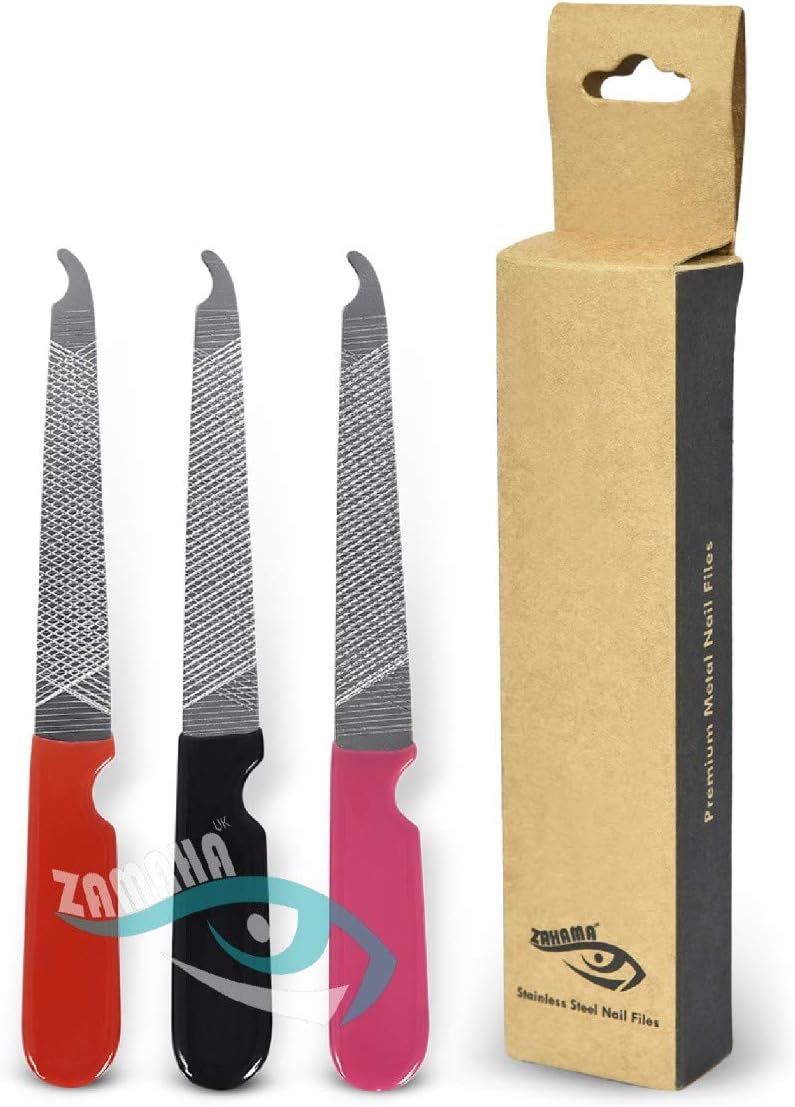 ZAMAHA UK® 3 Pcs Stainless Steel Metal Nail Files