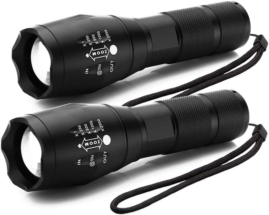 Victoper LED Tactical Torch Set [2 Pack], Super Bright Portable LED Torch, 1000 Lumens 5 Modes