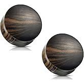 Pierced Owl - Striped Ebony Wood Convex Saddle Plug Gauges, Sold as a Pair