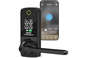 Lockly Smart Lock Secure Pro (2025 Latest Version),Fingerprint Door Lock, Keyless Entry, Built-in Wi-Fi Latch, PIN Genie Keypad (Black)