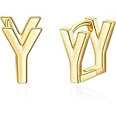 SANNYRA Initial Stud Earrings for Women, 14K Gold Plated Hypoallergenic Letter Earring, Trendy Jewelry Gifts for Her
