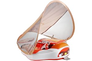 FURSARCAR 2024 Newest Mambobaby Baby Pool Float with Canopy & Tail Mambobaby Baby Swim Float Non-Inflatable Solid Baby Float Upgrade Soft Waterproof Skin-Friendly Material Infant Swim Float