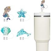Straw Cover Cap,4 PCS Straw Toppers for Stanley Cup, Compatible With 30oz & 40oz Tumblers 10mm Reusable Silicone Accessories,Ideal Gifts for Friends