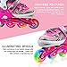 Otw-Cool Adjustable Inline Skates for Kids Girls Rollerblades with All Wheels Light up, Safe and Durable Inline Roller Skates for Girls