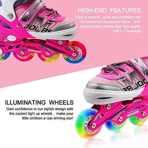 OtwCool Adjustable Inline Skates for Kids Girls, Rollerblades with All