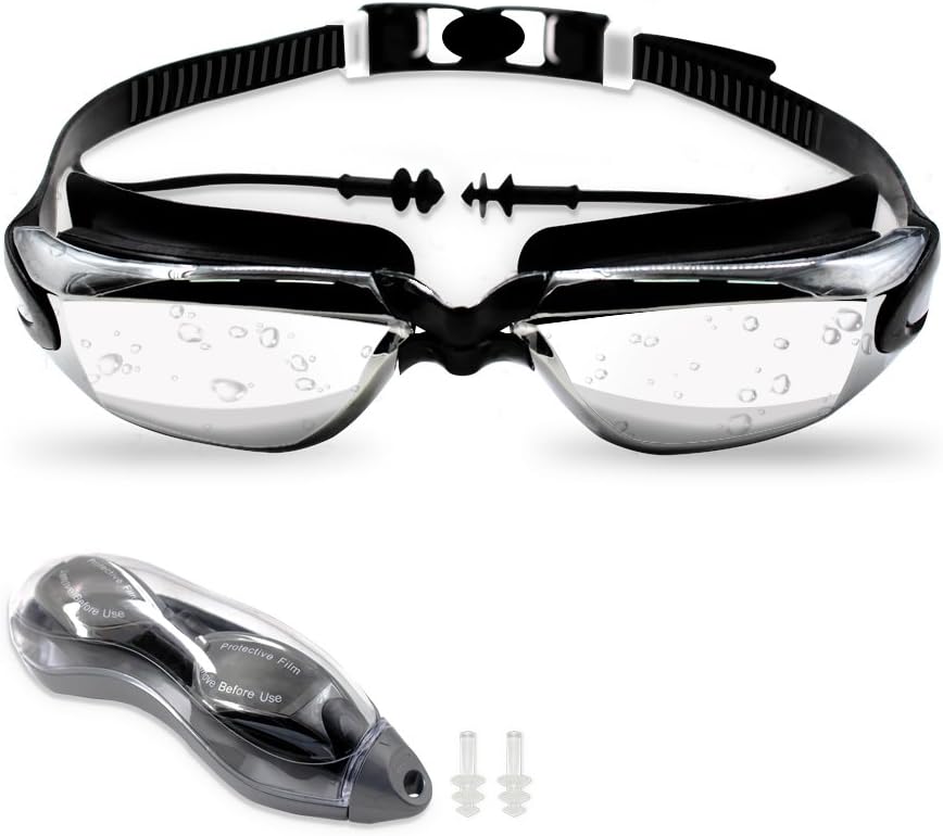 SEA SONGBEI S Swingman Swim Goggles,UV Protection Swimming Goggles,No Leaking Anti Fog Swim Goggles for Adult Men Women Youth Kids Child(Black)