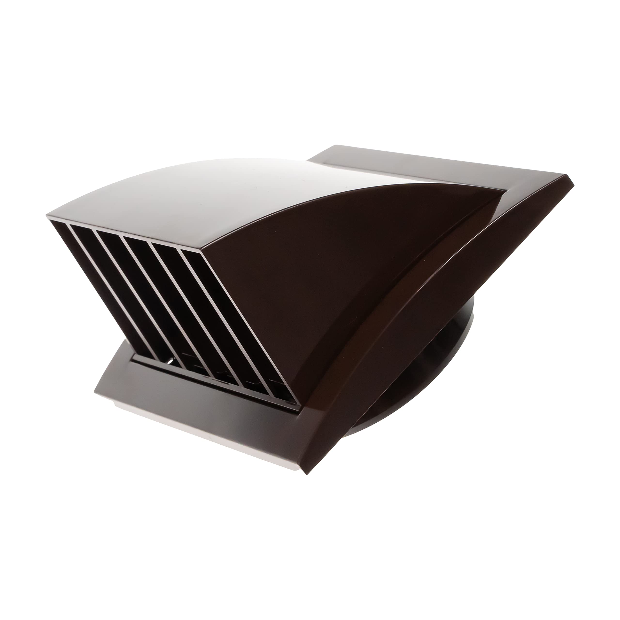 Vent Systems Brown 100 mm / 4" inch Exhaust Vent Cover - Louvered Dryer Cover - Vent Hood Cap - One-Directional Plastic Air Supply Grille - Non Return valve - Outlet Cowl Air Vent Grille — image 1