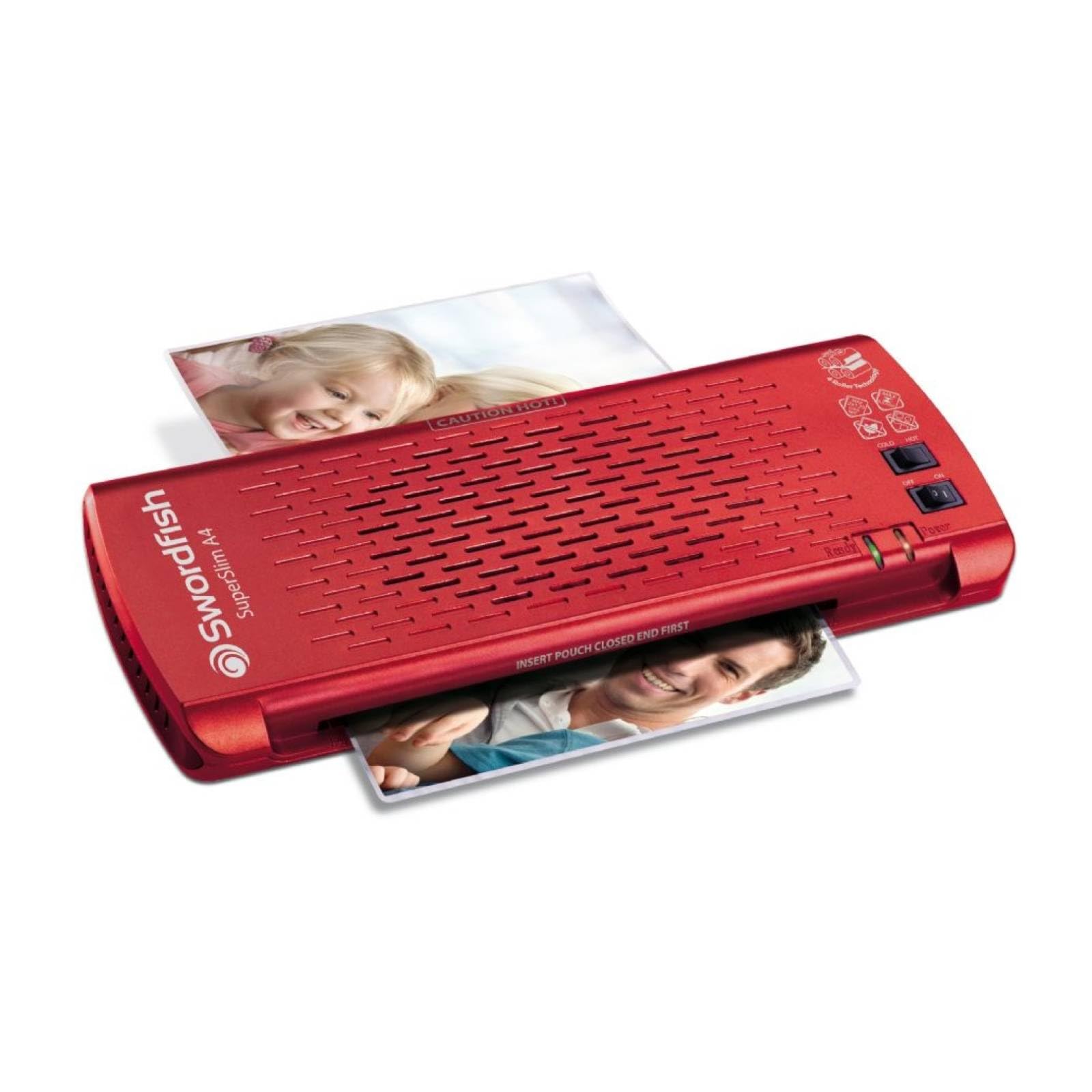 Swordfish Super Slim A4 Paper/Document Laminator with 4 Rollers - Red Ref: 40186