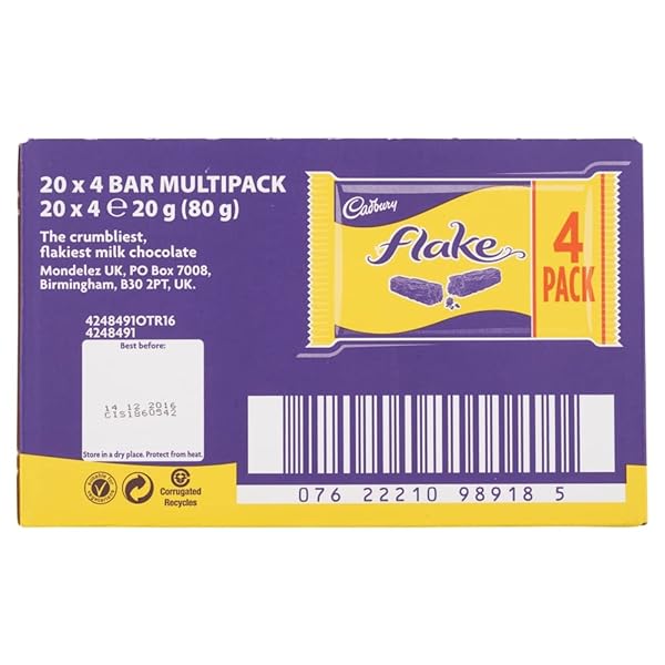 ORIGINAL CADBURY CANDY BAR FLAKE CHOCOLATE IMPORTED FROM THE UK ENGLAND, 0.08 KILOGRAMS
