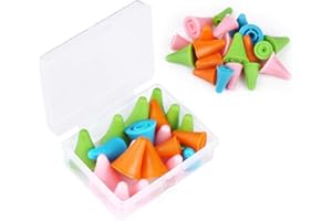 LOKUNN 20 PCS Knitting Needles Point Protectors/Stoppers with Plastic Box, Include 10 Small & 10 Large, Knit Needle Tip Covers for Beginners Knitting Craft DIY