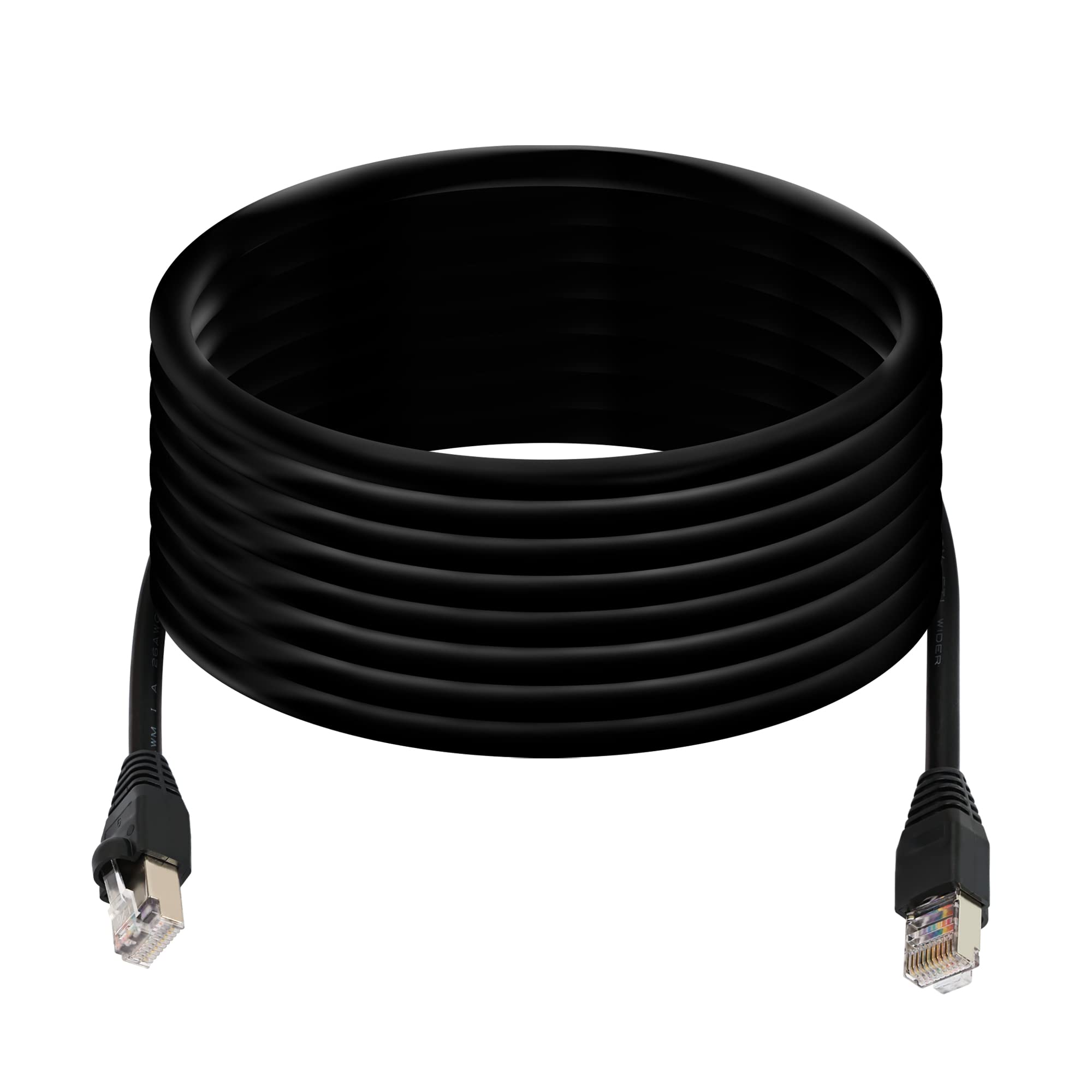 QIANRENON RJ50 Extension Cable Cat 5E 26AWG RJ50 10P10C Male to Male Communication cable Modular Crystal Plug with Shielding Connectors for Laser Printing Industrial Control Equipment, 5m/16.4 Ft