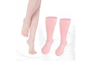 Zfyoung Long Silicone Socks for Women, Soft Gel Socks, Aloe Socks, Moisturizing Foot Socks, Women's Spa Pedicure Socks for Repairing Dry Feet, Cracked Heels and Softening Rough Skin- Pink