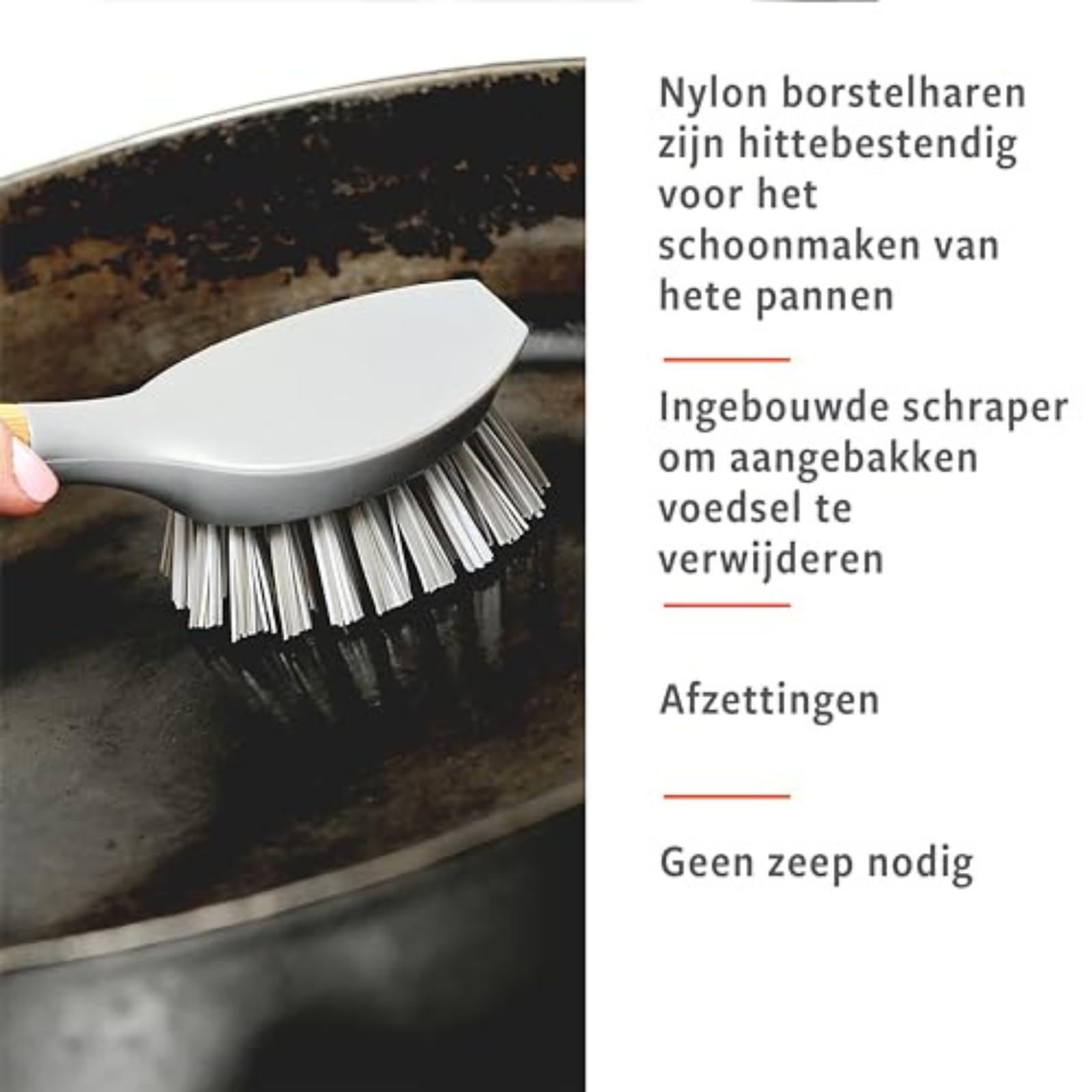 Full Circle Scrub Brush for Cast Iron Cookware, Dishes Pots, Sinks - Sustainably Sourced with Bamboo Handle