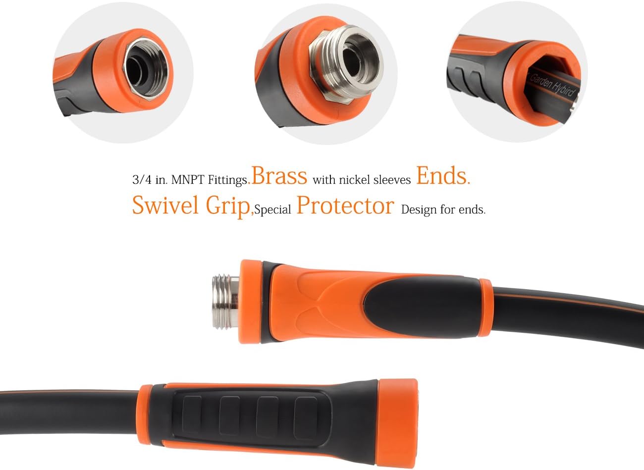 Giraffe Garden Hose, Water Hose Hybrid 5/8 in.x50FT, SwivelGrip/Heavy Duty/Lightweight/Flexible Hose : Garden & Outdoor
