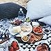 greforest Clearance！Cotton Thick Round Beach Towel Ultra Thick Circle Towel with Tassels Heat Insulation Circle Towels for Beach Leisure, Swimming, Bathing, Picnic/Yoga Mat (White & Black)