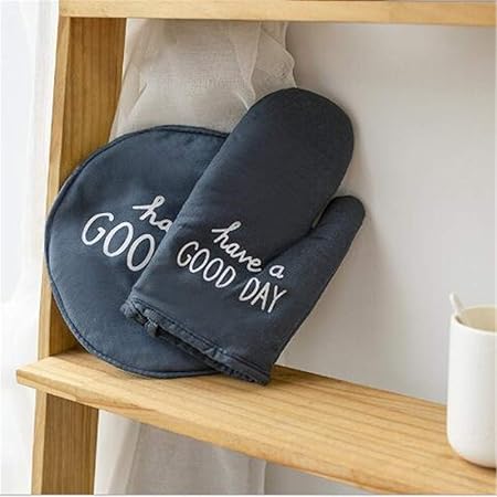 1 Juego Moda Good Day Negro Gris Cocina Cocinar Microondas Hornear ...