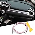 Osilly Car Interior Moulding Trim Strips, 33Ft/10M Universal Electroplating Decoration Filler Insert Strips, Styling Dashboard DIY Flexible Strip, Garnish Accessory with Installing Tool (Pink)