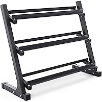 Synergee Dumbbell Rack for Home Gym – 3 Tier Adjustable Weight Rack for Dumbbells – Space-Saving Storage Shelf – Available in