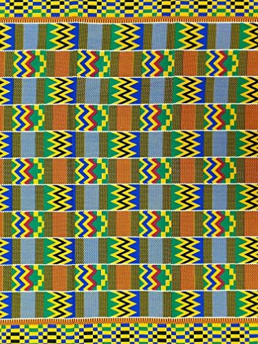 Roya Textile Cotton Print Fabric - Ankara Kente Style - African Fashion Styles - 6 Yards Pack - 5.5m Long x 1.2m Wide - Easy to sew and wash Fabric for Cloth Making and Decoration