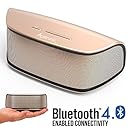 Bluetooth Speakers, Alpatronix AX420 Universal HD 10W Portable Rechargeable Wireless Stereo Bluetooth Speaker w/ Mic, Subwoofer, Volume/Playback Controls for Smartphones, Tablets &amp; Computers - Gold