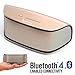 Bluetooth Speakers, Alpatronix AX420 Universal HD 10W Portable Rechargeable Wireless Stereo Bluetooth Speaker w/ Mic, Subwoofer, Volume/Playback Controls for Smartphones, Tablets & Computers - Gold