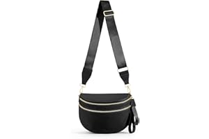 hibear Nylon Bum Bags for Women Crossbody Spacious Checkered Crossbody Bag Large fanny packs for women Belt Purse