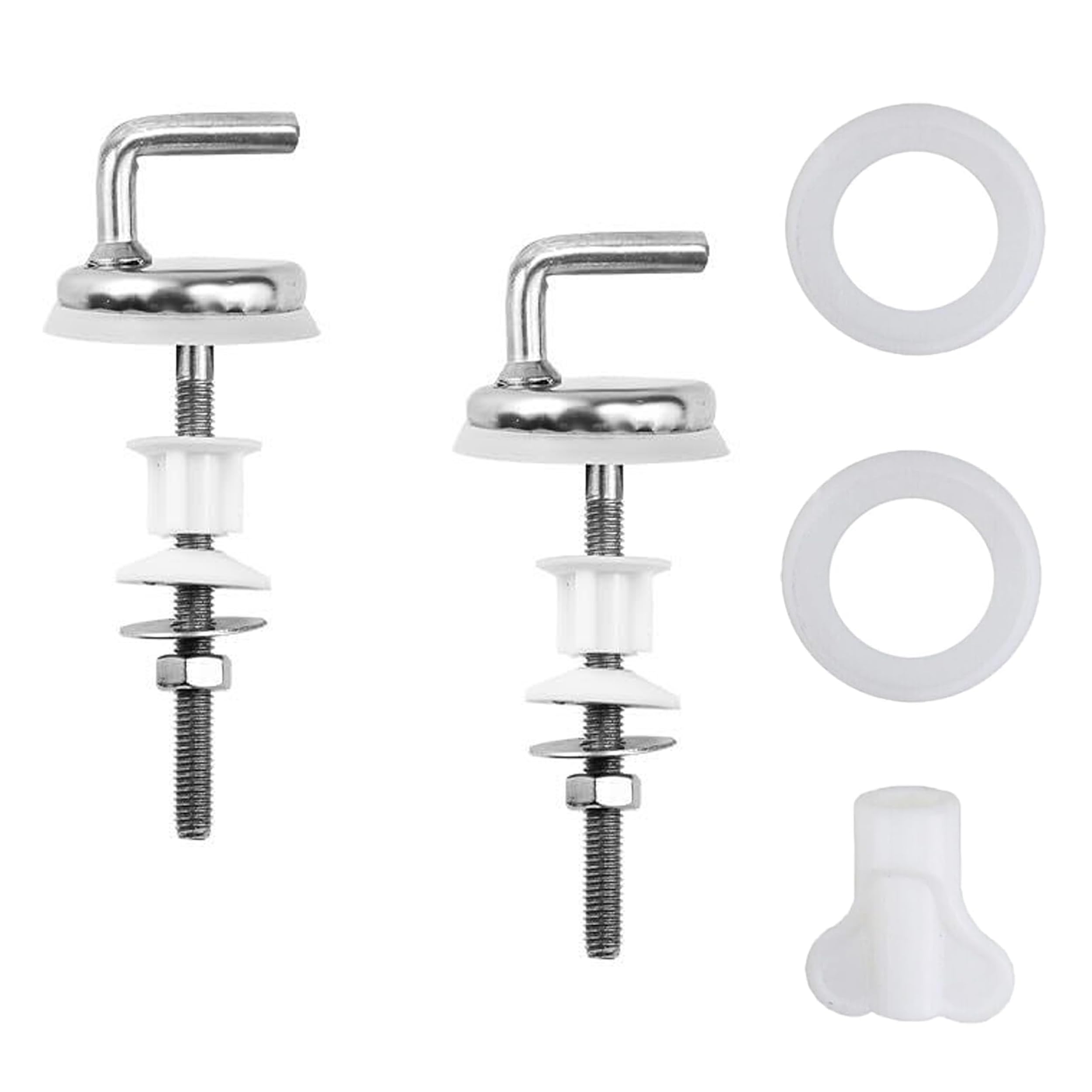 2 Packs Stainless Steel Toilet Seat Hinges, Soft Close Toilet Seat Fittings, Hinge Fixing Kit Replacements Seat Fixings for Standard Elongated Seats High-Traffic Public Restrooms