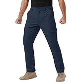 Runcati Mens Cargo Tactical Pants Water Resistant Lightweight Ripstop Outdoor Work Pants with Multi Pockets(No Belt)