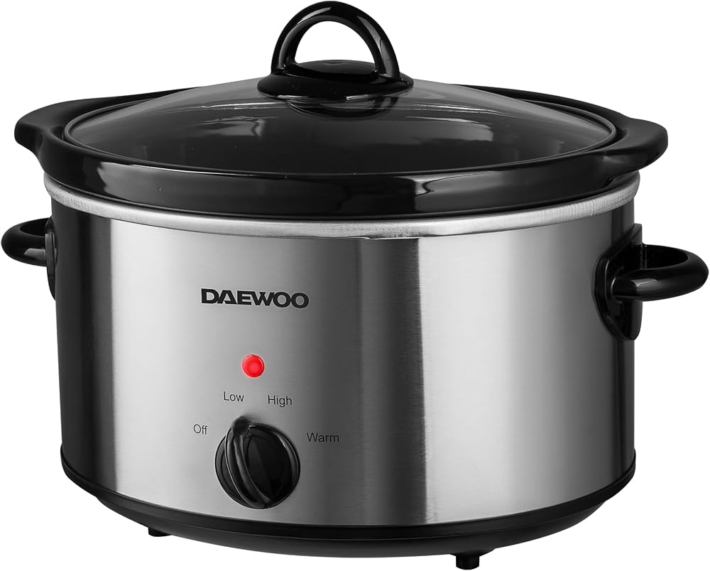 Daewoo 3.5L Slow Cooker Compact Electric Cooker with Removable Ceramic Bowl