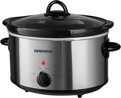 Daewoo 3.5L Slow Cooker Compact Electric Cooker with Removable Ceramic Bowl