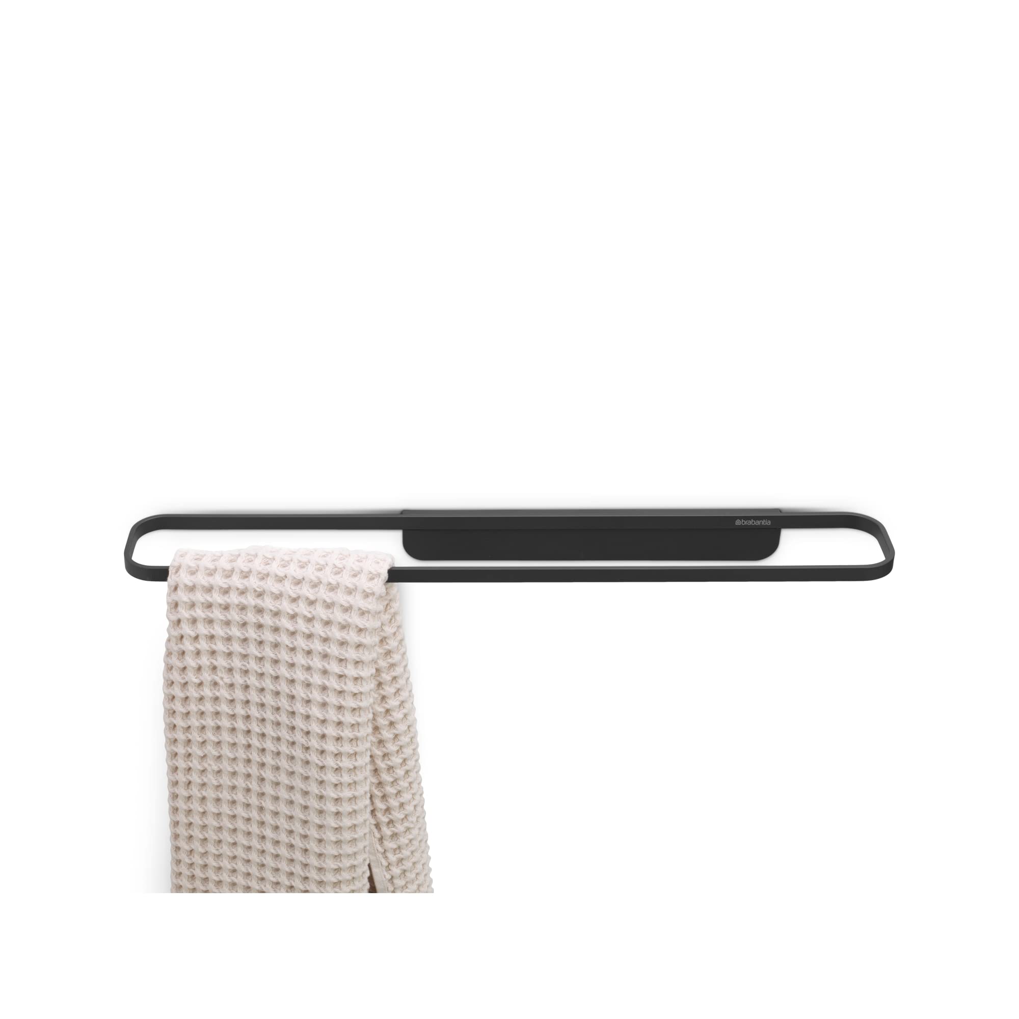 Brabantia - Mindset Towel Rail - Fits Regular or Folded Big Towels - Holds Up to 2 kg - Corrosion Resistant - Bathroom Storage Accessory - Fixing Materials Included - Infinite Grey - 56 x 8.5 cm