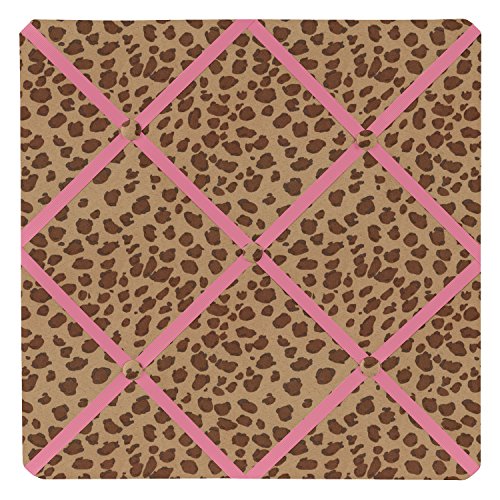 Sweet Jojo Designs Cheetah Girl Pink and Brown Fabric Memory/Memo Photo Bulletin Board