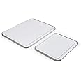 KitchenAid Classic Nonslip 2 Piece Plastic Cutting Board, Set of 2, White