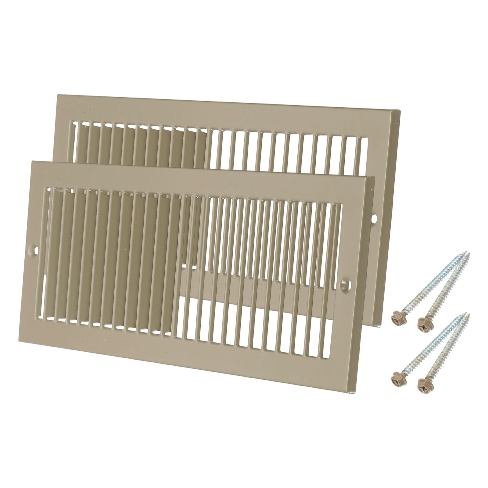 Photo 1 of PATIKIL 4" x 12" Duct Opening Vent Cover, 2 Pcs Toe Kick Vent Cover HVAC Toe Space Register Grille Return Air Grilles for Home Ceiling Wall Floor, Brown-Outer Size: 5.4" x 13.4"
