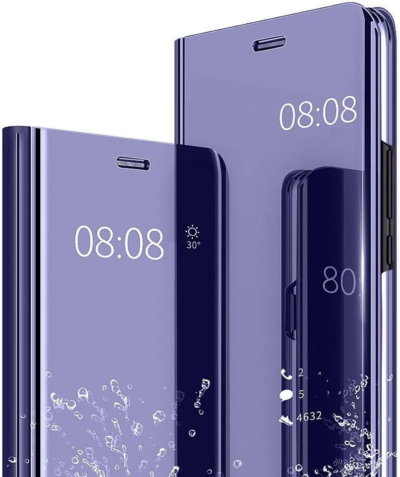 KISCO for OPPO Find X Mirror Case,Mirror Protective Case Standing Protective Flip Cover with Kickstand Feature for OPPO Find X-Purple Blue