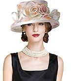 Flat Top Sun Visor Hats for Women Floral Bride Wedding Fascinator Hat Bucket Hat Cocktail Party Derby Cap